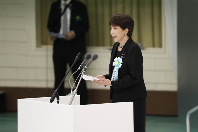 La primera ministra japonesa, Sanae Takaichi, durante un acto en Tokio. 