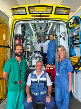 Traslado del paciente ECMO desde el Hospital Reina Sofía.