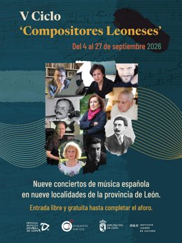 Cartel del ciclo 'Compositores leoneses' impulsado por el ILC.