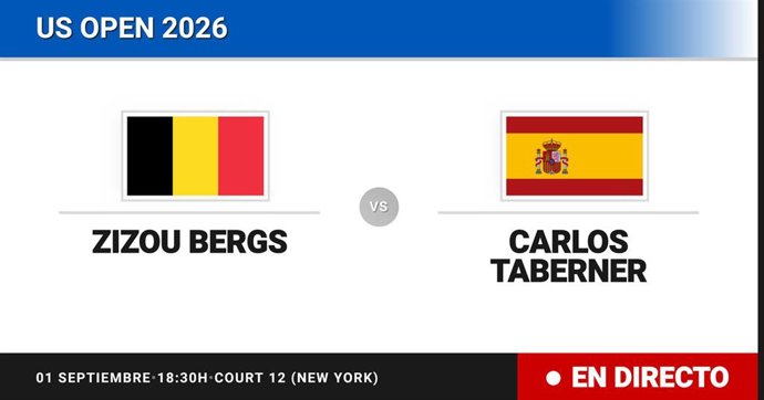 Zizou Bergs - Carlos Taberner: resumen y estadísticas del partido de Sesentaicuatroavos de final de US Open ATP