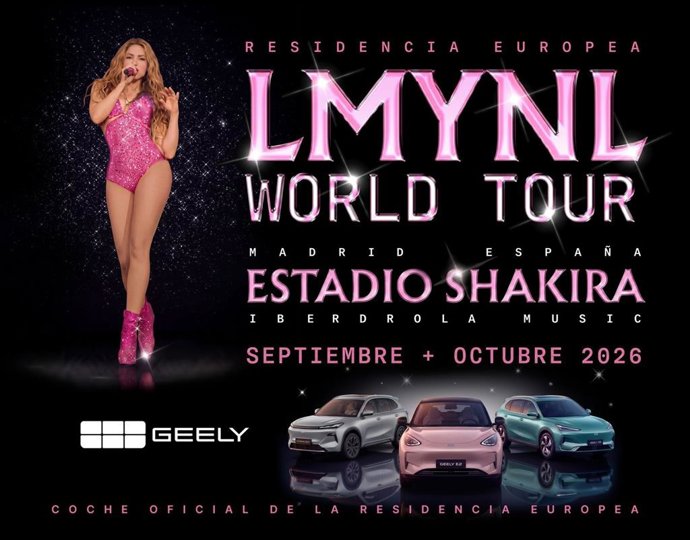 Shakira cambia Ferrari por Geely: la artista colombiana escoge el E2 como coche oficial de sus conciertos en Madrid