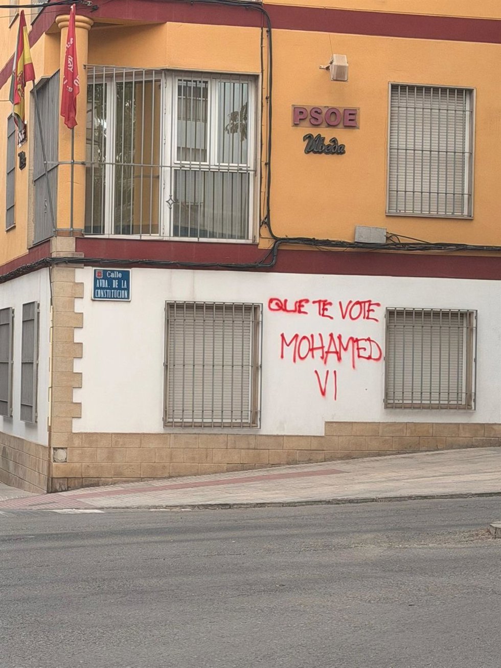 El ataque sufrido por la sede socialista en Úbeda.
