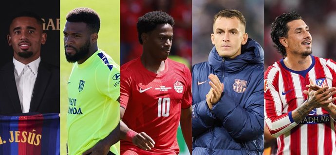 Gabriel Jesus, Thomas Lemar, Jonathan David, Marc Casadó y José María Giménez