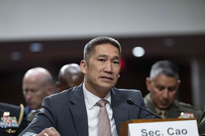 Archivo - May 19, 2026, Washington, District Of Columbia, USA: Acting United States Secretary of the Navy Hung Cao testifies during the US Senate Committee on Armed Services hearing to examine the posture of the Department of the Navy in review of the Def
