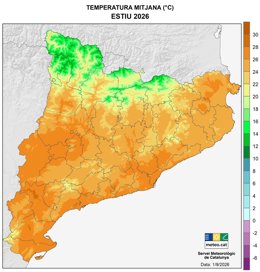 Temperatura media en Catalunya este verano