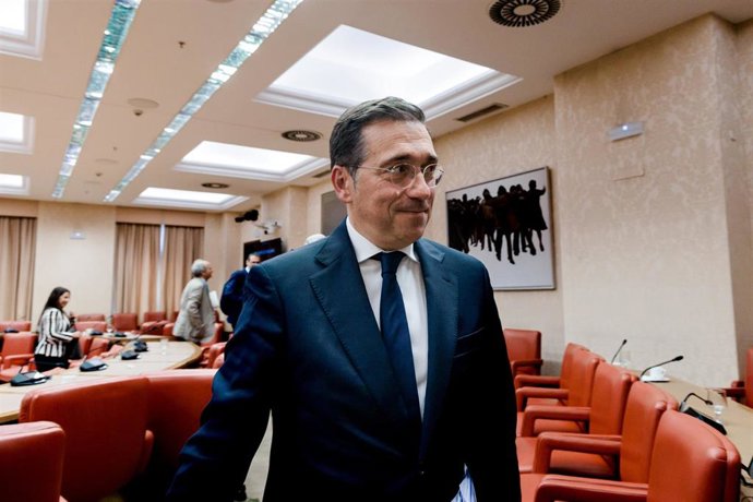 El ministro de Asuntos Exteriores, Unión Europea y Cooperación, José Manuel Albares, en el Congreso de los Diputados, a 28 de agosto de 2026, en Madrid (España). 