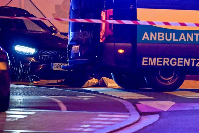 Imagen tras el disparo con arma de fuego a un hombre en Azpeitia