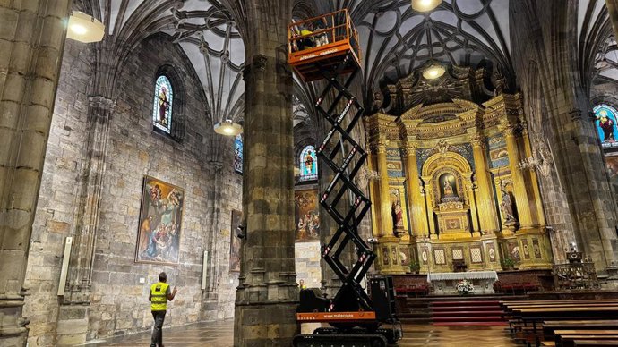 Trabajos en la Basílica de Begoña en Bilbao