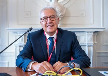Archivo - Miguel Ángel Panduro, director general de Indra Space, durante su intervención en el curso de verano organizado por la APIE en la Universidad Menéndez Pelayo de Santander.