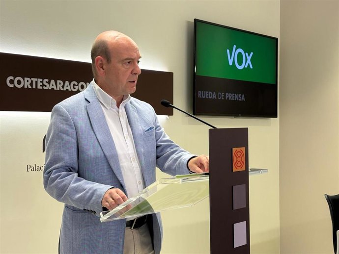 El portavoz de Vox en las Cortes de Aragón, Santiago Morón.