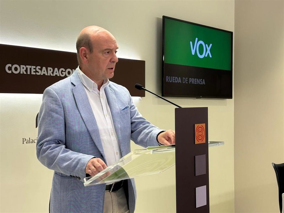El portavoz de Vox en las Cortes de Aragón, Santiago Morón.