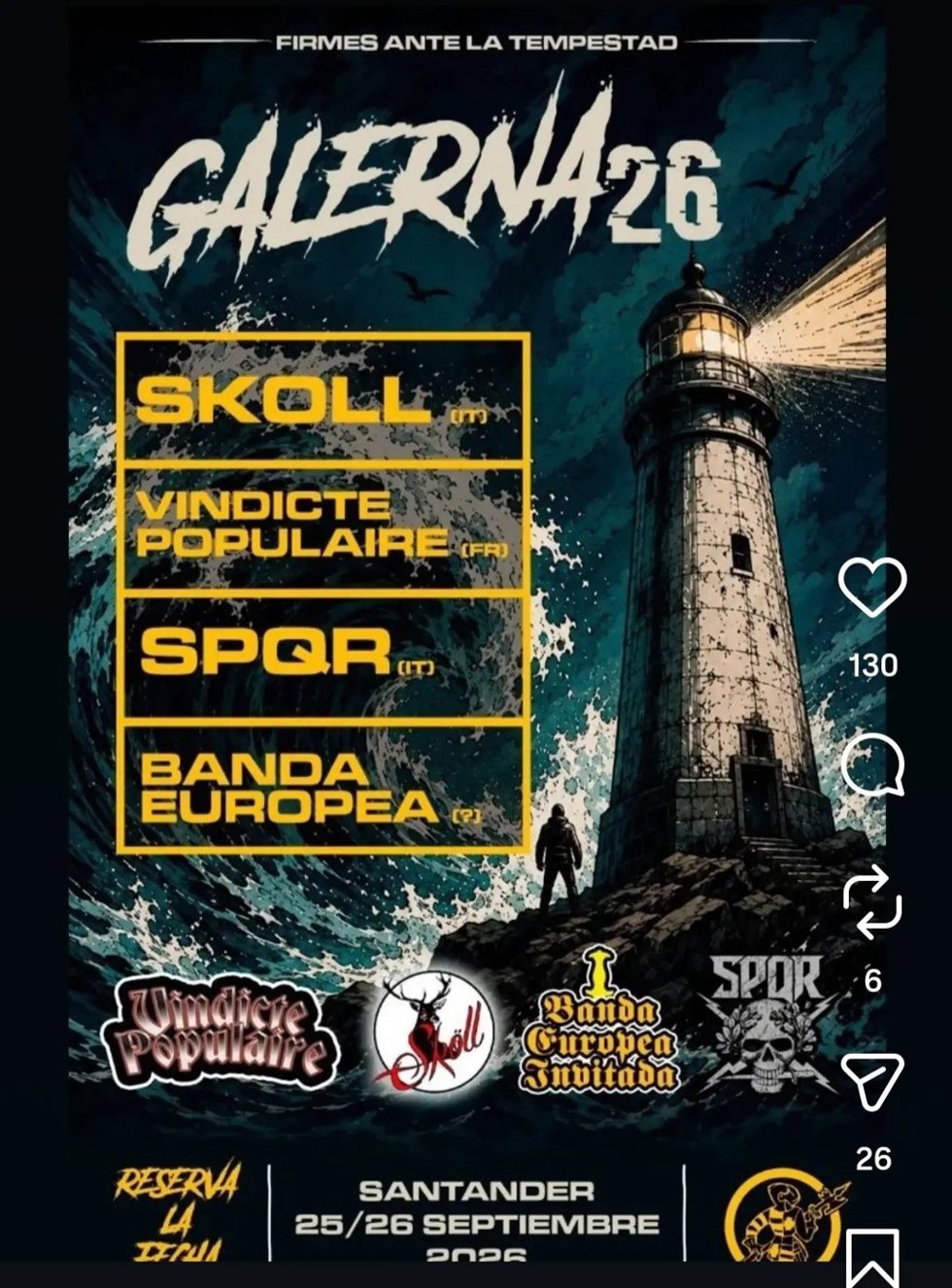 Cartel del Galerna Fest en Santander
