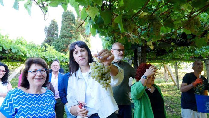 La portavoz nacional del BNG, Ana Pontón, visita en Vilanova de Arousa la bodega Condes de Albarei