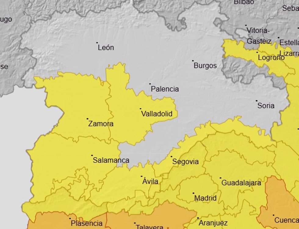 Avisos vigentes por altas temperaturas en Castilla y León para el 3 de septiembre de 2026.