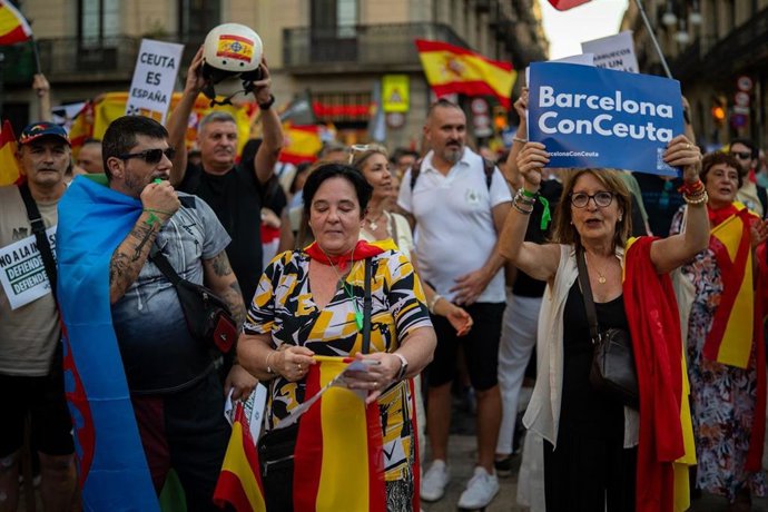 Manifestación en Barcelona en apoyo a Ceuta