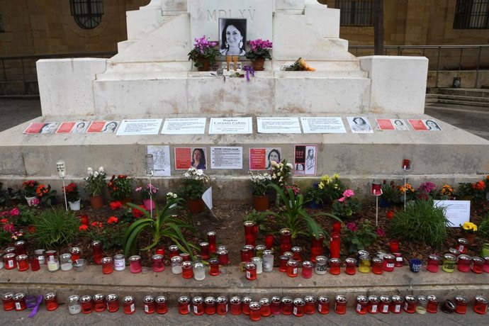 Archivo - February 18, 2020, Valletta, Malta: Murdered journalist Daphne Caruana Galizia is remembered in the center of Valletta, Malta.