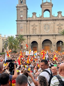 Manifestación en Las Palmas de Gran Canaria en apoyo a Ceuta por la crisis migratoria, este miércoles 2 de septiembre de 2026.