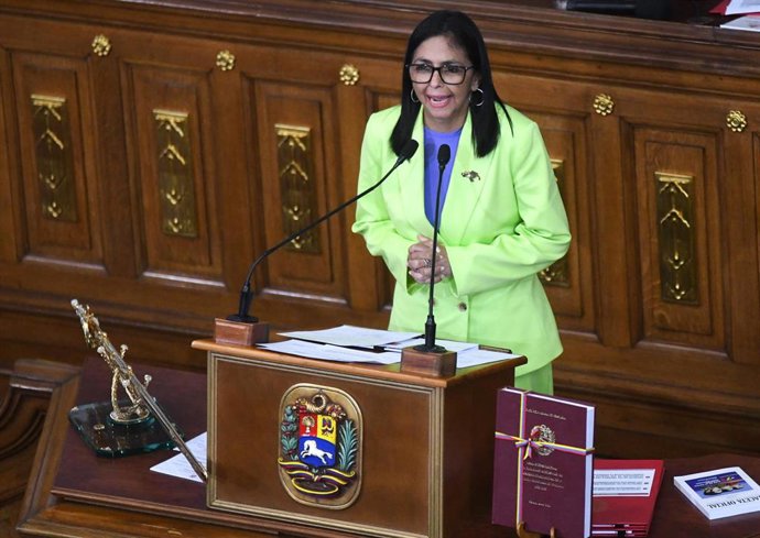 Archivo - La presidenta encargada de Venezuela, Delcy Rodríguez, en una imagen de archivo