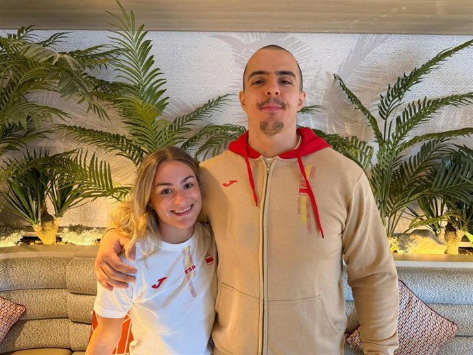 Alba Sánchez y Marcos Ruiz durante los Juegos Mediterráneos de Taranto 2026