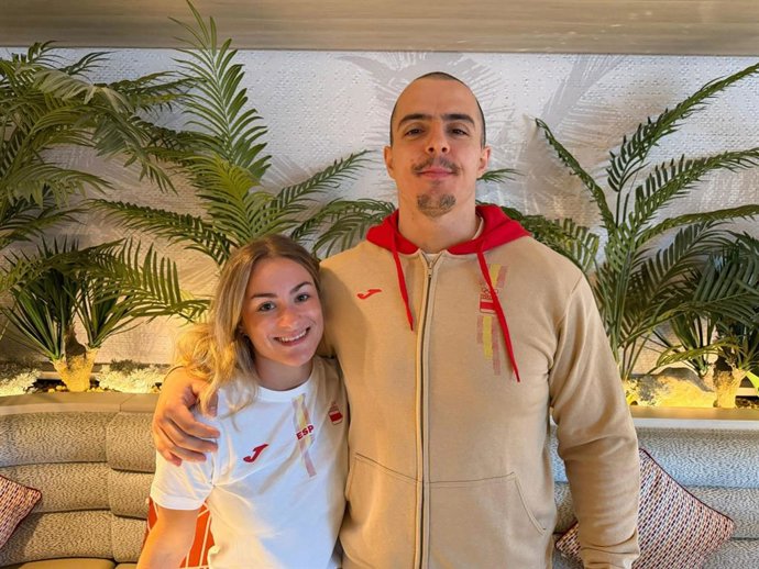 Alba Sánchez y Marcos Ruiz durante los Juegos Mediterráneos de Taranto 2026