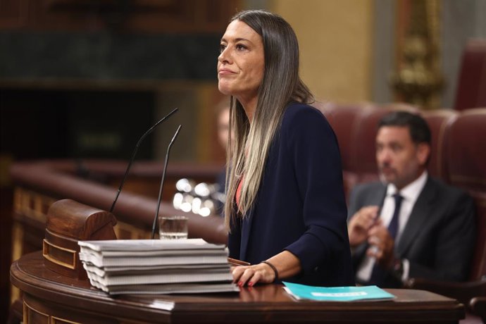 La portaveu de Junts en el Congrés, Miriam Nogueras, intervé durant una sessió plenària en el Congrés dels Diputats, a 3 de setembre del 2026, a Madrid (Espanya).