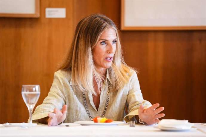Imágenes del encuentro de la presidenta del Parlamento de Andalucia, Ana Mestre, con la prensa. A 3 de septiembre de 2026 en Sevilla (Andalucía, España). Iniciado el curso parlamentario, la presidenta del Parlamento de Andalucía, Ana Mestre, ha participad