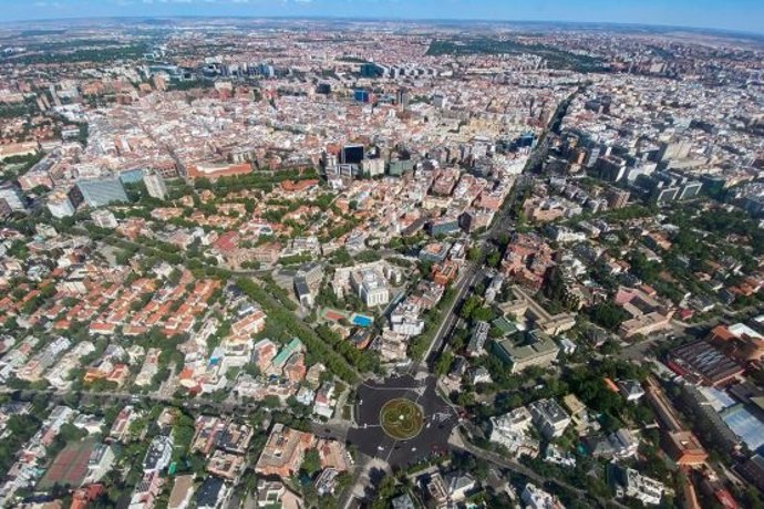 Perspectiva aérea de la capital