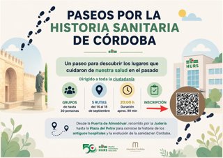 Cartel de 'Paseos por la historia sanitaria de Córdoba'.