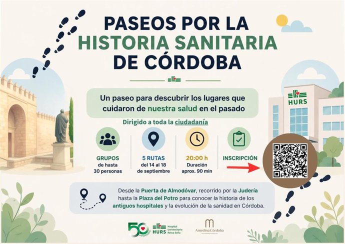 Cartel de 'Paseos por la historia sanitaria de Córdoba'.