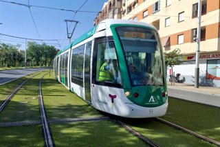 Tranvía de Jaén en pruebas.