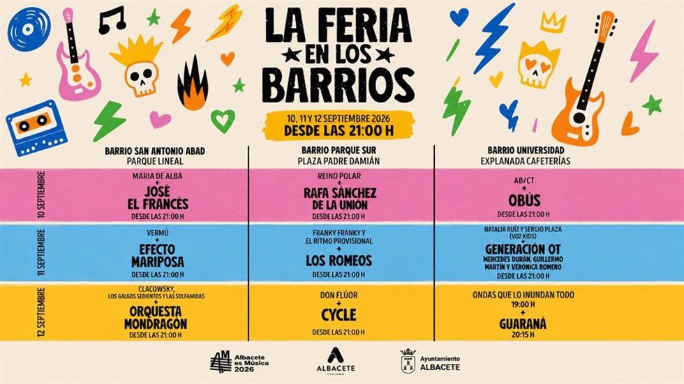 Cartel del programa de 'La Feria en los barrios'.