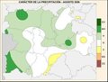 Agosto muy cálido con una anomalía de +1,6º y húmedo con un superávit del 16%