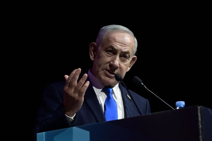 Archivo - El primer ministro de Israel, Benjamin Netanyahu, durante un acto en Tel Aviv.