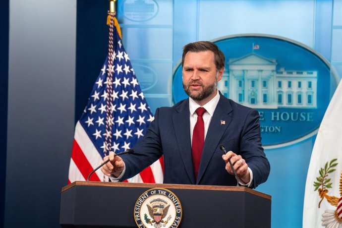 September 3, 2026, White House, District of Columbia, United States: Vice President J.D. Vance hosts the White House Press Briefing on September 3, 2026. Vance is filling in for the absent position of White House Press Secretary after Karoline Leavitt lef