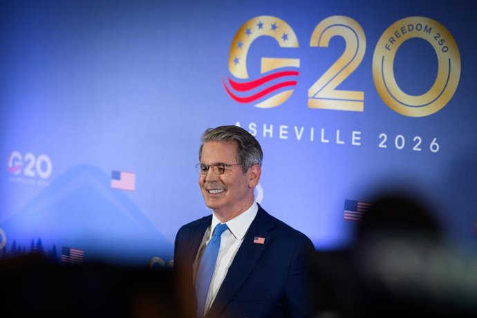 31 August 2026, US, Asheville: US Treasury Secretary Scott Bessent speaks ahead of the meeting of finance ministers and central bank governors from the G20 nations. The United States holds this year's presidency of the group of 20 leading industrialized a