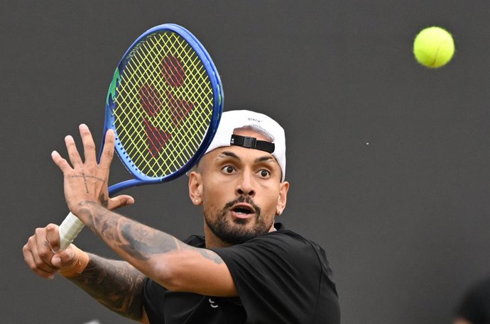 Archivo - FILED - 09 June 2026, Baden-Wuerttemberg, Stuttgart: File Photo - Australian tennis player Nick Kyrgios in action against France's Corentin Moutet during their men's singles round of 32 match at the Stuttgart Open tennis tournament. Photo: Marij