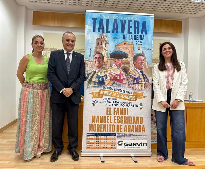 Cartel de la corrida de toros en Talavera de la Reina con motivo de las Ferias de San Mateo.