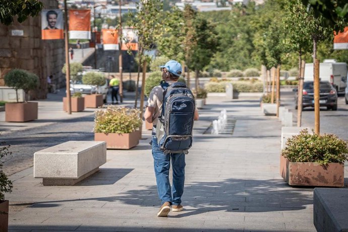 Turista por las calles de Mérida este verano