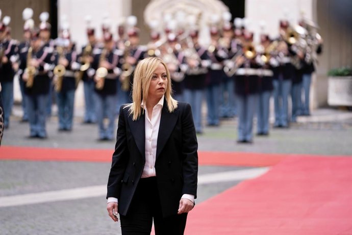(Foto de ARCHIVO)  La primera ministra de Italia, Giorgia Meloni    REMITIDA / HANDOUT por PALAZZO CHIGI  Fotografía remitida a medios de comunicación exclusivamente para ilustrar la noticia a la que hace referencia la imagen, y citando la procedencia de
