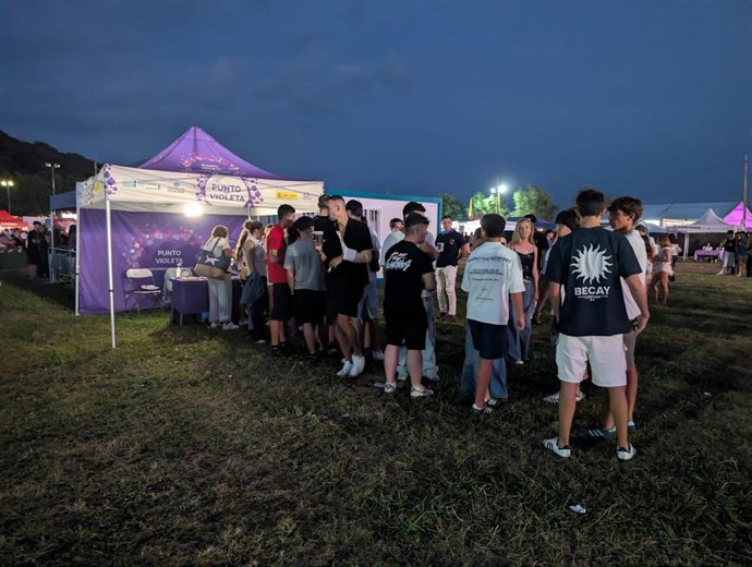 Un punto violeta ubicado en la Campa de la Magdalena durante los eventos de este verano