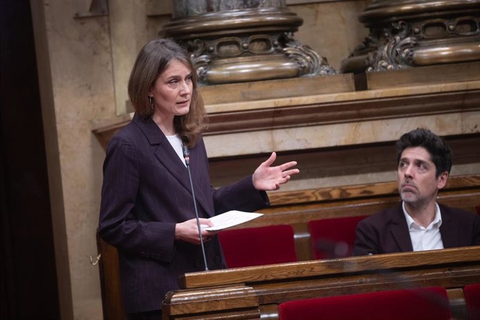 Archivo - La presidenta de los Comuns en el Parlament, Jéssica Albiach,  durante el pleno del Parlament de Catalunya, a 18 de marzo de 2026, en Barcelona, Cataluña (España).