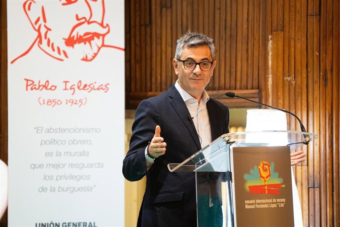 El ministro de la Presidencia, Justicia y Relaciones con las Cortes del Gobierno de España, Félix Bolaños, clausura la Escuela Internacional de Verano Manuel Fernández López 'Lito'.