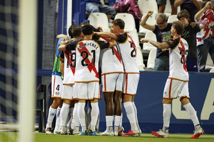 August 20, 2026, Leganes, Spain: Players of Rayo Vallecano seen celebrating after scoring goal in action during LaLiga EA SPORTS 26/27 game between teams of Rayo Vallecano and Deportivo Alaves.Rayo Vallecano and Alavés shared the points in a 1-1 draw at B