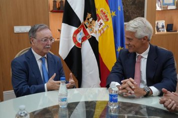 El presidente de Ceuta, Juan Vivas, recibe el viernes 4 de septiembre de 2026 al presidente de Telefónica España, Borja Ochoa.