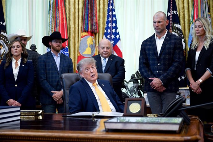 4 de setembro de 2026, Washington, Distrito de Columbia, EUA: WASHINGTON, DC – 4 DE SETEMBRO: O presidente dos Estados Unidos, Donald J. Trump, faz um anúncio sobre medidas para ajudar agricultores e pecuaristas no processamento de carne na sexta-feira, 4