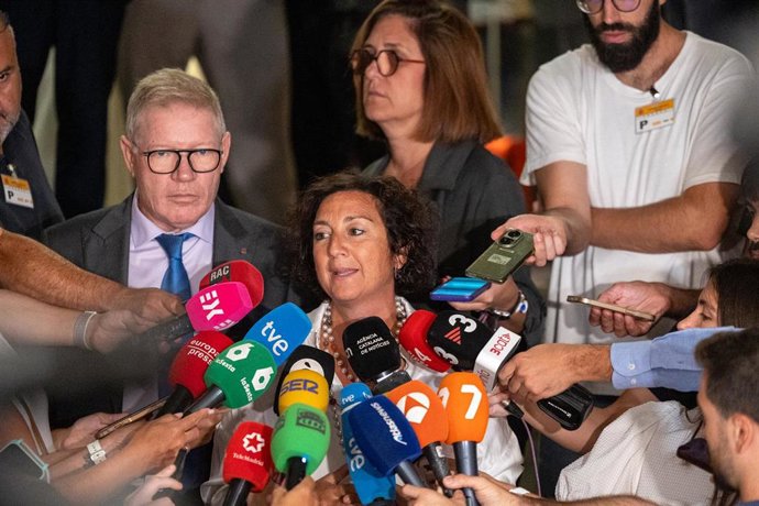 La consellera de Economía y Finanzas de Catalunya, Alicia Romero, ofrece declaraciones a los medios tras la reunión del Consejo de Política Fiscal y Financiera (CPFF)