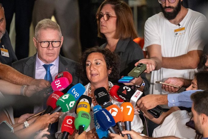 La consellera d'Economia i Finances de Catalunya, Alicia Romero, ofereix declaracions als mitjans després de la reunió del Consell de Política Fiscal i Financera (CPFF)