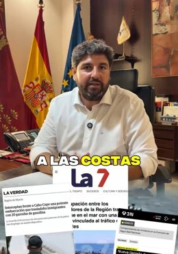 Vídeo difundido por el presidente regional, Fernando López Miras, a través de sus redes sociales.