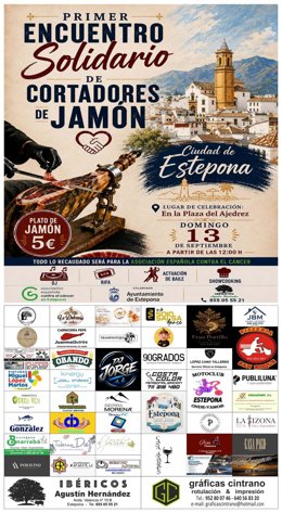 Cartel Encuentro Solidario Cortadores de Jamón en Estepona.