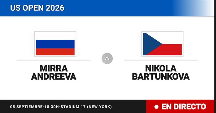 Mirra Andreeva - Nikola Bartunkova: resumen y estadísticas del partido de Dieciseisavos de final de US Open WTA